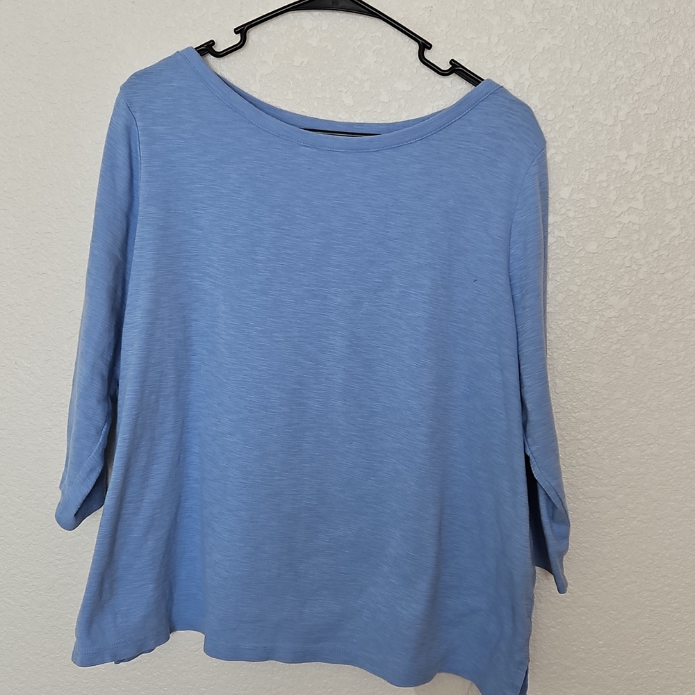 Kirkland Womens 3/4 Sleeve Blue Shirt ~ Size XL